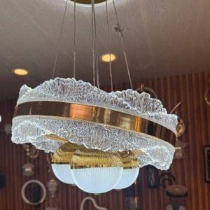 Lustre Circulaire de Luxe – Éclat Cristal & Finitions Dorées