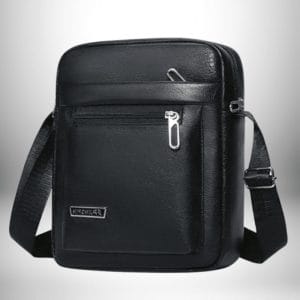 Sacoche homme premium en Cuir Grainé – Noir Classique