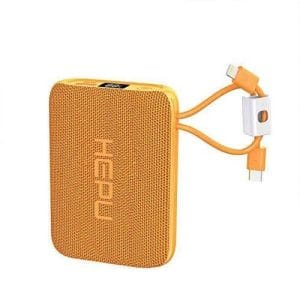 Power Bank HEPU 10000 mAh – Charge Rapide 22.5W PD, Câbles Intégrés 3-en-1, Orange