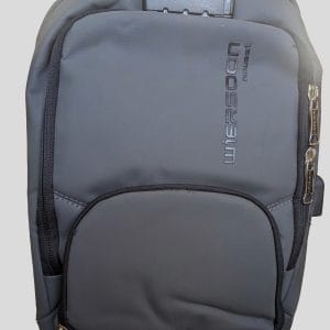 Sac à Dos Anti-Vol Wiersoon Newest – Verrou à Code, USB, Gris, Fashion Backpack