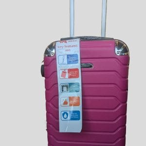 Valise Cabine JIBAO ABS – Rose Fuchsia, 4 Roues 360°, Résistante aux Rayures