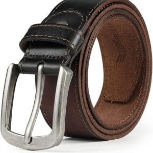 Ceinture Homme Cuir Vintage – Boucle Ardillon Argentée