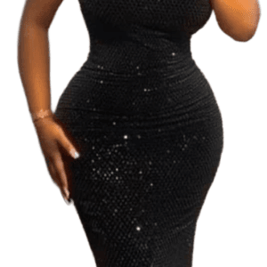 Robe de Gala "Midnight Rose" – Fourreau Scintillant & Rosette 3D