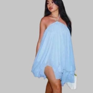 Robe Courte Volantée "Brise d'Azur" – Douceur et Légèreté