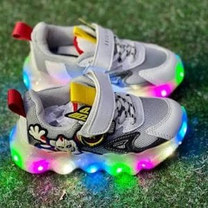Basket Enfant Lumineuse Mickey — Gris & Multicolore
