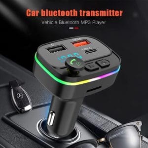 Transmetteur FM Bluetooth Voiture – Chargeur Rapide QC3.0 + USB-C + Lecteur MP3