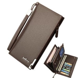 Portefeuille Pochette BAELLERRY Business – Élégance Marron & Rangement XXL