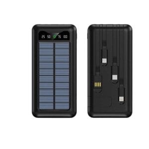 Power Bank Solaire SOVO X26 10000mAh – 4 Câbles Intégrés & Charge Rapide 2.1A