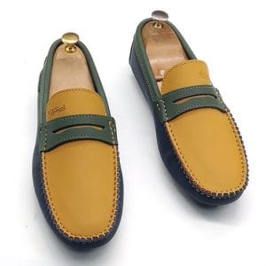 Mocassin "Penny Loafer" Tricolore – Cuir Premium & Style Audacieux