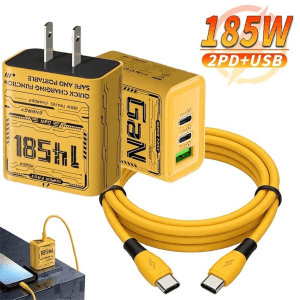 Chargeur Haute Performance 185W – Design Cyberpunk & Charge Multi-Appareils