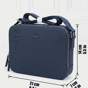 Sac Bandoulière Lacoste — Bleu Marine Toile Piquée