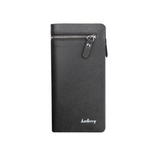 Portefeuille Long Baellerry – Simili Cuir Noir, Zippé, Multi-Compartiments