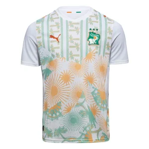Maillot Côte d'Ivoire "édition coupe du Monde" Puma – Blanc & Motifs Graphiques Éléphantesques