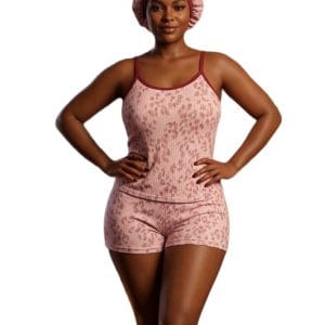 Ensemble Nuit Femme 2 Pièces avec Bonnet - Élégance et Douceur