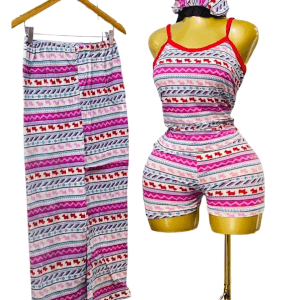 Pyjama Femme 3 Pièces - Style Ludique et Confort