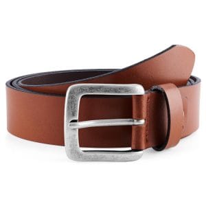 Ceinture Élégante En Cuir Lisse Marron Fauve – Finition Brossée