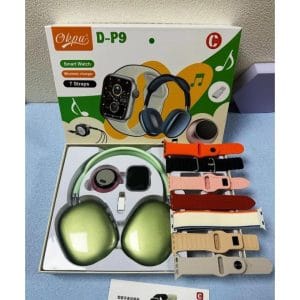 Pack High-Tech D-P9 – Smartwatch + Casque Bluetooth + 7 Bracelets & Accessoires