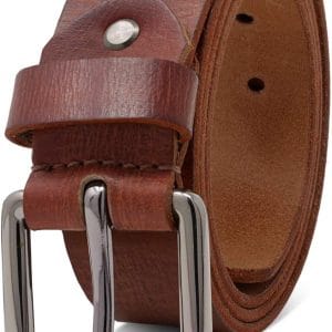 Ceinture En Cuir Vintage Marron Cognac – Boucle Canon De Fusil