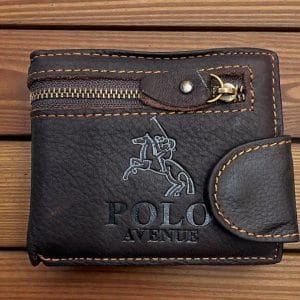 Portefeuille "Polo Avenue" + Cuir Grainé & Sécurité Zippée