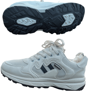 Baskets Homme Fashion Running – Sneakers Blanc Semelle Crantée, Mesh Respirant & Lacets