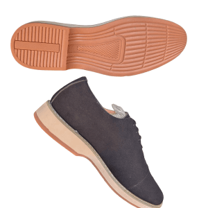 Chaussures Derby "Casual Chic" – Daim Noir & Semelle Contrastée