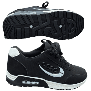 Baskets de Mode Noires avec Amorti Air Visible et Logo Distinctif "SPRC"