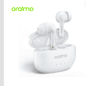 Écouteurs bluetooth Oraimo SpaceBuds Lite – HeavyBass, 40H d’Autonomie, Blanc