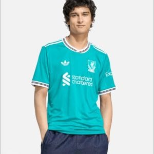 Maillot de Foot Liverpool FC x Adidas Originals – Vert Turquoise & Blanc