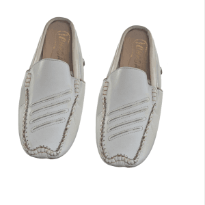 Mocassins & babouche en Cuir Blanc "Chabab" – Confort et Élégance Décontractée