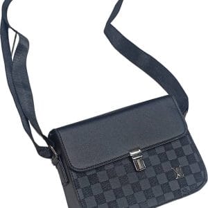Sacoche Messenger "Louis Vuitton" – Damier Cobalt & Cuir Noir