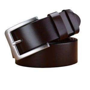 Ceinture en Cuir Brun Chocolat – Boucle Acier Brossé