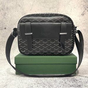 Sacoche Bandoulière Luxe "Goyard" – Motif Chevrons & Finition Cuir